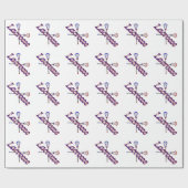 Papier Cadeau Bâtons de lacrosse (Plat)