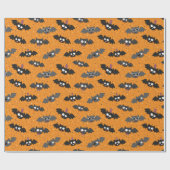 Papier Cadeau Bats d'Halloween mignonnes avec lunettes de soleil (Plat)