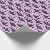 Papier Cadeau Bats d'Halloween violet foncé (Coin)