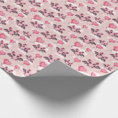 Papier Cadeau Bats et coeurs roses mignons (Coin)