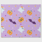 Papier Cadeau Bats fantômes d'Halloween Bats Citrouille Cadeau (Plat)