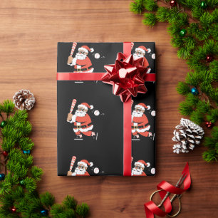 Papier Cadeau Batte de baseball de Noël Santa Cane de bonbon Slu