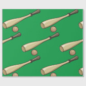 Papier Cadeau Batte de baseball en bois (Plat)