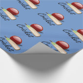 Papier Cadeau Batte et balle de cricket, design populaire (Coin)