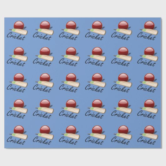 Papier Cadeau Batte et balle de cricket, design populaire (Plat)