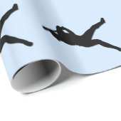 Papier Cadeau Batterie de basball bleu (Coin rond)