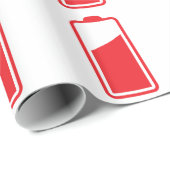 Papier Cadeau Batterie rouge à moitié pleine (Coin rond)