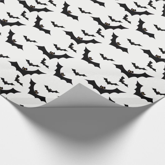 Papier Cadeau Battes noires volantes sur l'arrière - plan blanc (Coin)