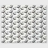 Papier Cadeau Battes noires volantes sur l'arrière - plan blanc (Plat)