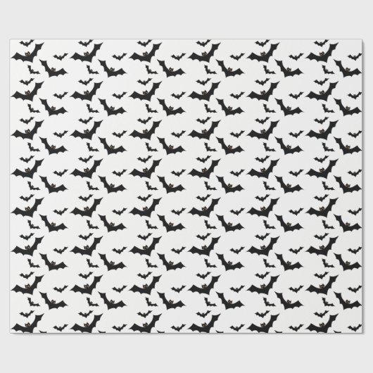 Papier Cadeau Battes noires volantes sur l'arrière - plan blanc (Plat)