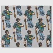 Papier Cadeau Batteur de baseball (Plat)