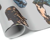 Papier Cadeau Batteur de baseball (Coin rond)