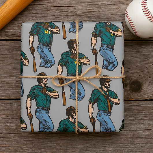 Papier Cadeau Batteur de baseball