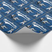 Papier Cadeau Batteur de baseball juge-arbitre cadeau bleu (Coin)