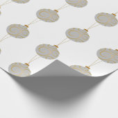 Papier Cadeau Bauble blanc de Noël et flocons de neige Matte (Coin)