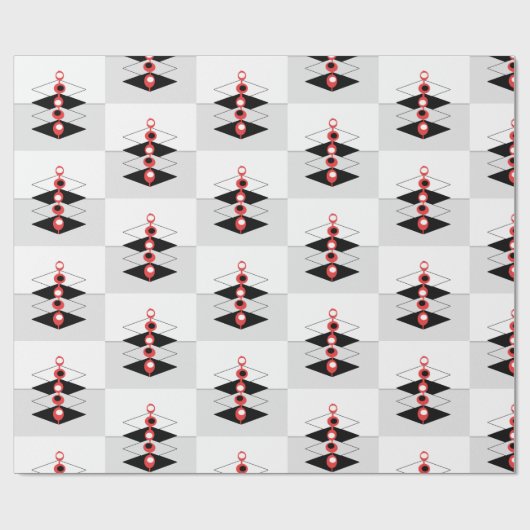 Papier Cadeau Baubles d'art atomique rétro (Plat)