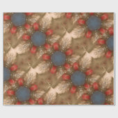 Papier Cadeau Baubles de décoration de Noël rouge bleu (Plat)