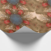 Papier Cadeau Baubles de décoration de Noël rouge bleu (Coin)