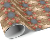 Papier Cadeau Baubles de décoration de Noël rouge bleu (Coin rond)