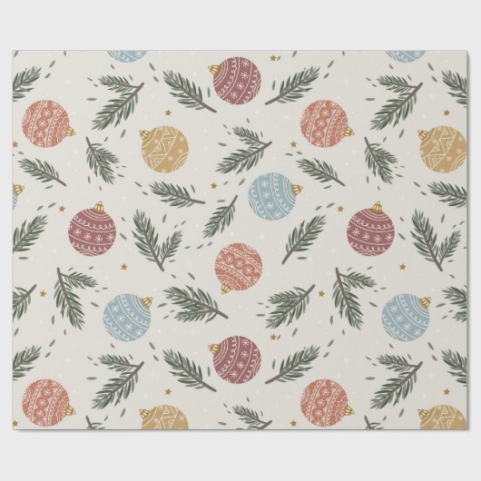 Papier Cadeau Baubles de Noël (Plat)