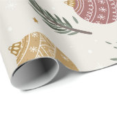 Papier Cadeau Baubles de Noël (Coin rond)