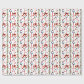 Papier Cadeau Baubles de Noël avec arcs rouges créatifs (Plat)