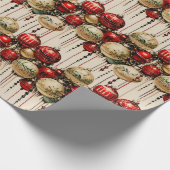 Papier Cadeau Baubles de Noël brillants 4 papier d'enveloppement (Coin)