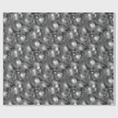 Papier Cadeau Baubles de Noël en argent (Plat)