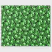Papier Cadeau Baubles de Noël verts (Plat)