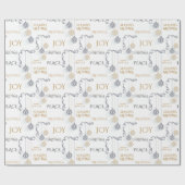 Papier Cadeau Baubles de vacances minimaux Noir et Or (Plat)