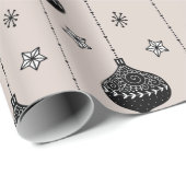 Papier Cadeau Baubles de vacances Noël contemporain moderne (Coin rond)