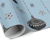 Papier Cadeau Baubles de vacances Noël contemporain moderne (Coin rond)