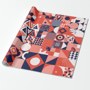 Papier Cadeau Bauhaus design rétro vintage patte transparente vi