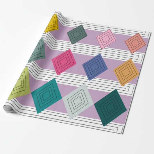 Papier Cadeau Bauhaus Diamond Quilt (Déroulé)