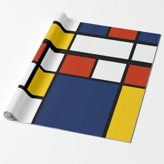 Papier Cadeau bauhaus motif peinture géométrique abstraite mo (Déroulé)
