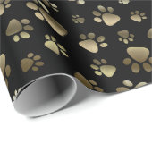 Papier Cadeau Baw Prints Motif noir et or (Coin rond)