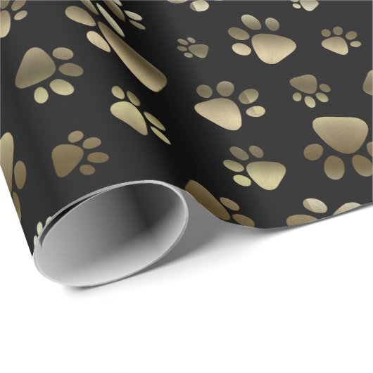 Papier Cadeau Baw Prints Motif noir et or (Coin rond)