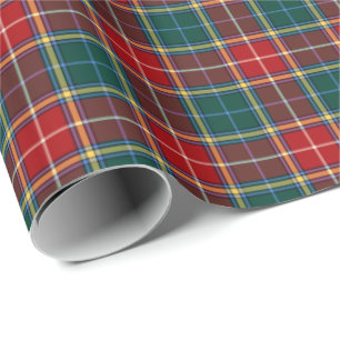 Papier Cadeau Baxter Clan Tartan Rouge et vert foncé Plaid
