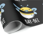 Papier Cadeau Bay Bee Funny Baby Bee Pun d'abeille foncé BG (Coin rond)