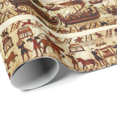 Papier Cadeau BAYEUX TAPESTRY King Edward Confessor et Harold (Coin rond)