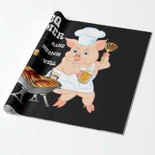 Papier Cadeau BBQ BBQ Timer Pig Grill Barbecue Beer Lover Men