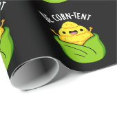 Papier Cadeau Be Corn Tente Funny Corn Pun Dark BG (Coin rond)