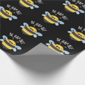 Papier Cadeau Be Hap-bee Funny Bee Pun Dark BG (Coin)