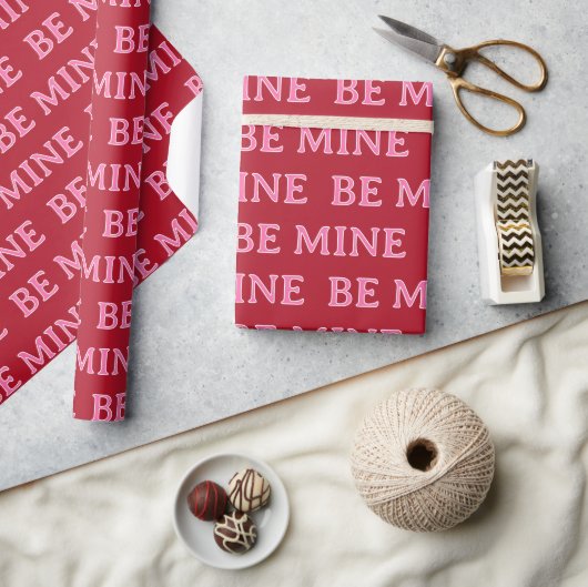 Papier Cadeau Be Mine Valentine’s Day Gift – Romantic Love  (Artisanat)