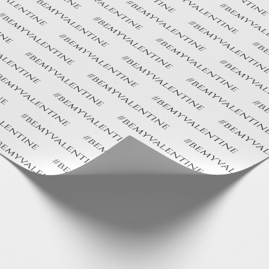 Papier Cadeau Be My Valentine Minimal Black and White (Coin)