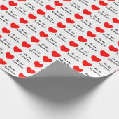 Papier Cadeau Be My Valentine Red Heart Love (Coin)