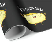 Papier Cadeau Be Of Gouda Cheer Funny Cheese Pun Dark BG (Coin rond)