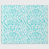Papier Cadeau Beach Coral Reef Motif Nautique Blanc Bleu (Plat)