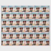 Papier Cadeau Beach Flip-flops with Red Sunglasses (Plat)