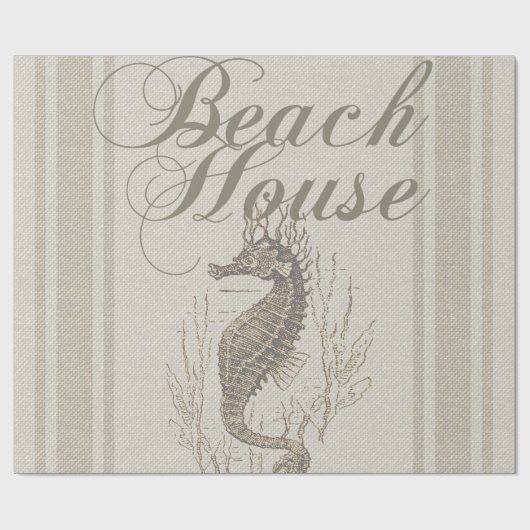 Papier Cadeau Beach House Seahorse Seashore (Plat)